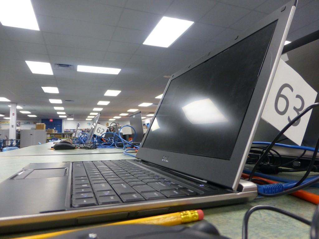 Pick up your school laptop in the media center.