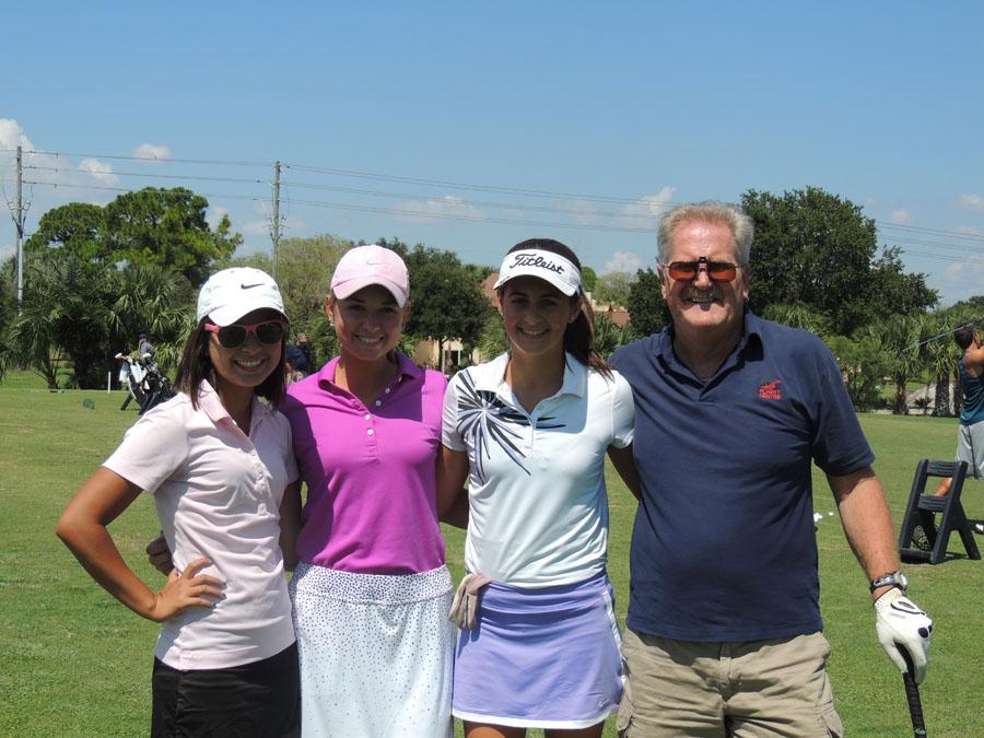 Sophie+Smoot%2C+Haydyn+Gibson%2C+and+Lauren+Morris+with%0AGolf+Co-Coach+Mr.+Robinson