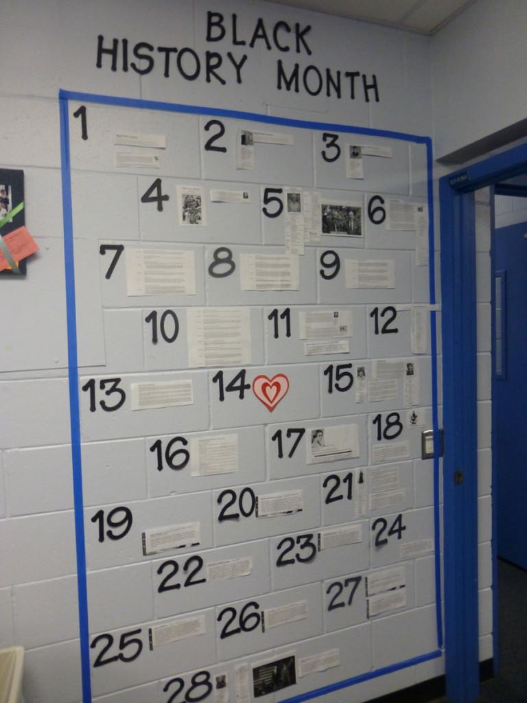 Students build black history month wall