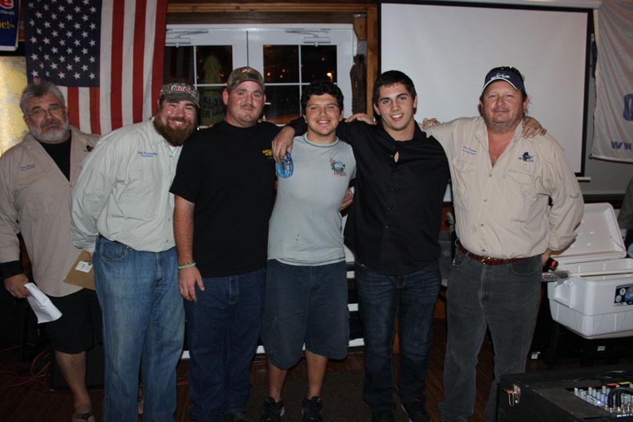  Nick Dunn received the 2013 Jr. Old Salt Volunteer of the year.  From left to right Dan Casey (VP of Old Salts) Tom Verdenski (Prez Old Salts) Jake Merrett (former student and winner 2012) Lex Reishman (former student and winner 2011) Nick Dunn (winner 2013) & Mr. Dunavin (Volunteer Coordinator).