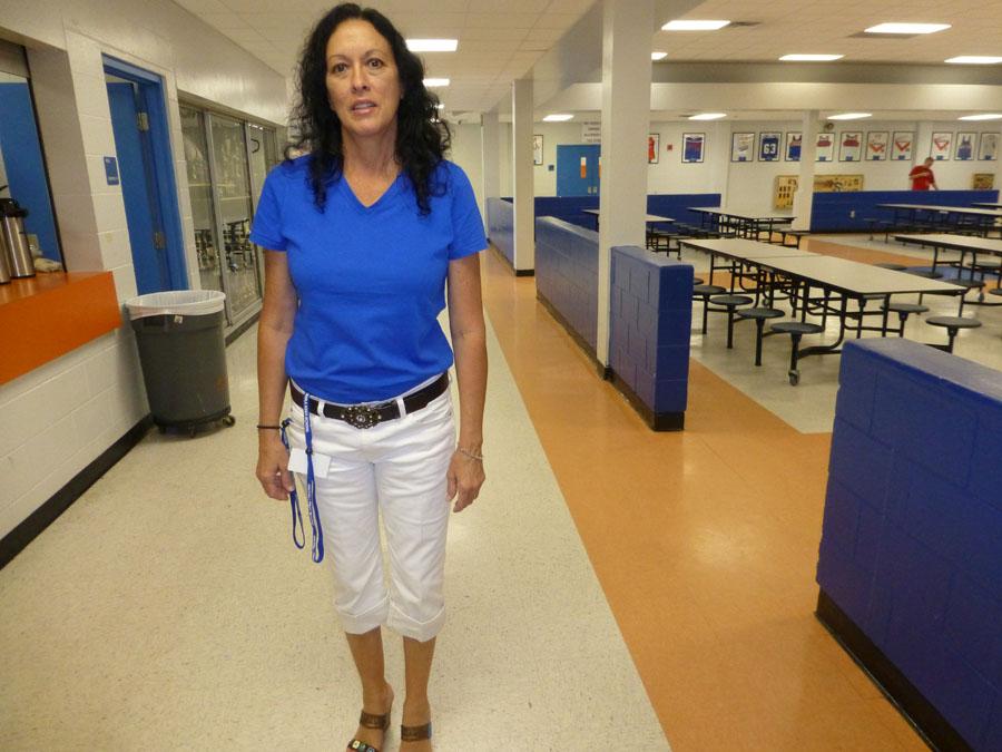 Ms. Maybee, part of the autism program at OHS, wore blue for Autism Awareness.