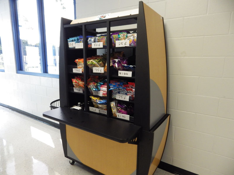 The new snack cart is rolled out.