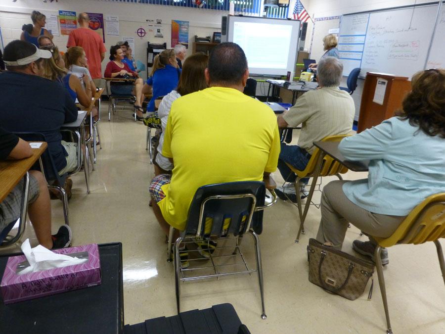 Parents are able to attend their students classes at open house.