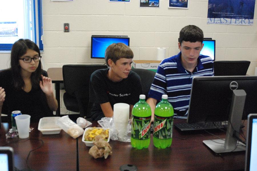 Programming team refuels before their first competition of the year.