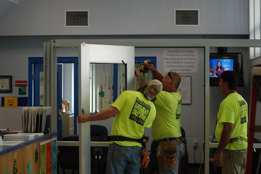 New walls will greet guests at the font desk.