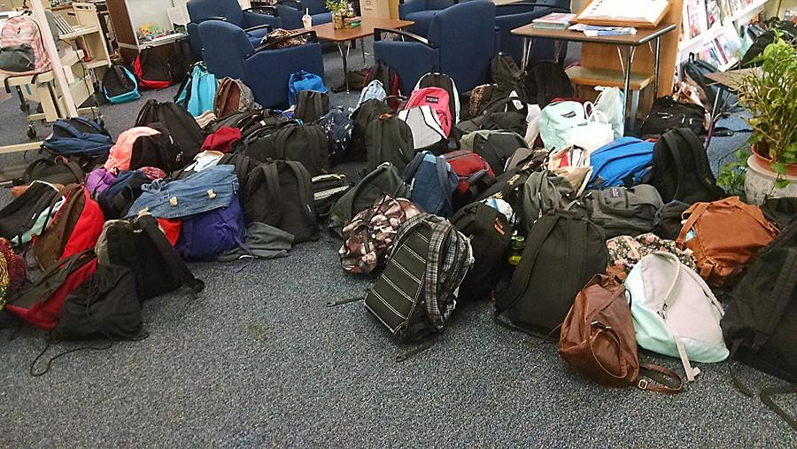 Students+taking+the+FSA+Writing+test+earlier+this+month+had+to+leave+their+backpacks+at+the+door.
