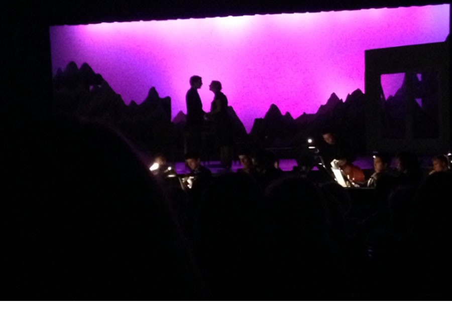 Rebecca+Hazners+and+Prestin+Kramer+shared+a+loving+moment+on+stage.