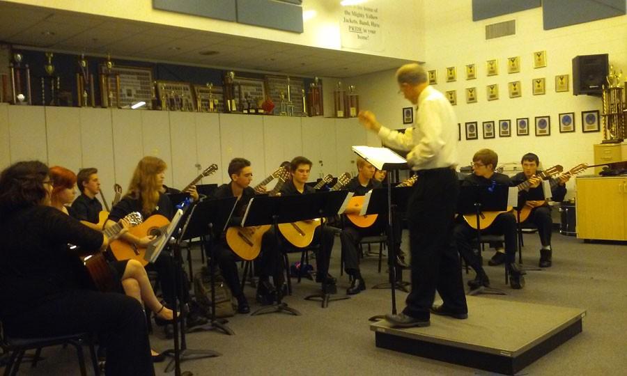 The whole guitar ensemble worked with a clinician at last months guitar festival at Blake HS.
