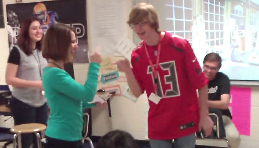 
CAPTION: Staff members River Wells and Brianna Patenaude getting down to some sick beats!