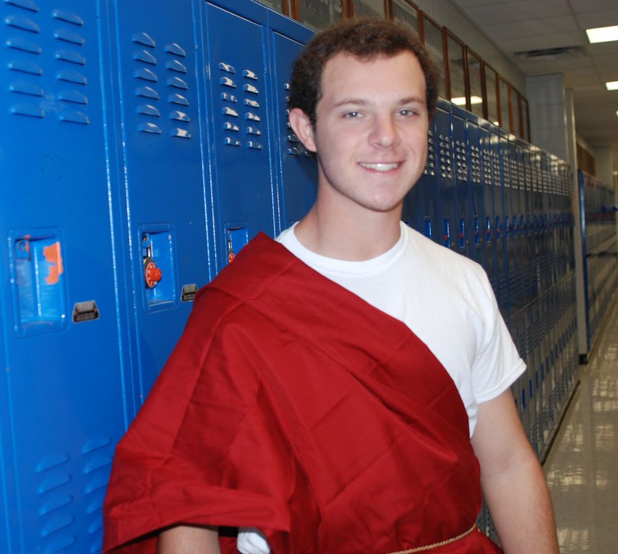 Nate Diakos shows off his school spirit during Homecoming week.