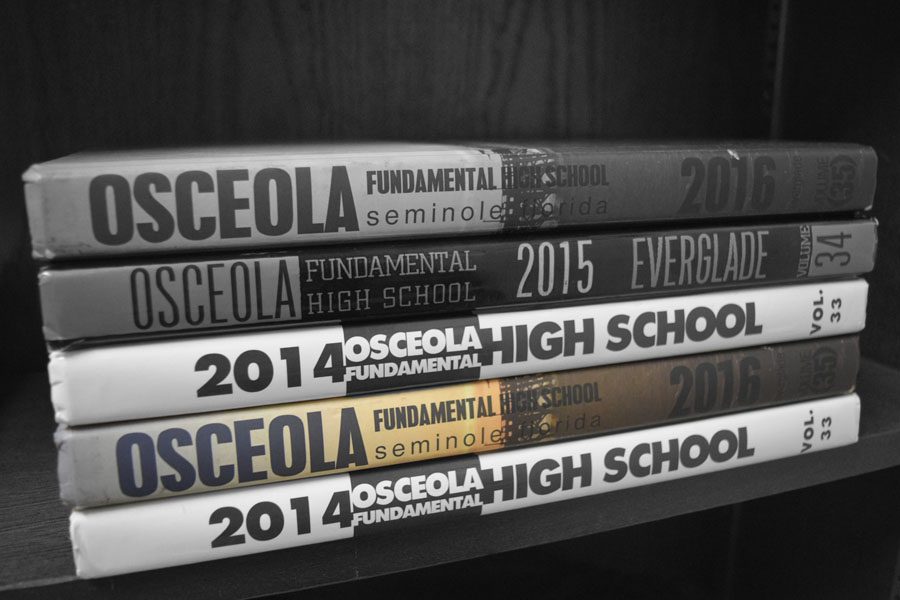 Osceola's yearbooks from previous years.