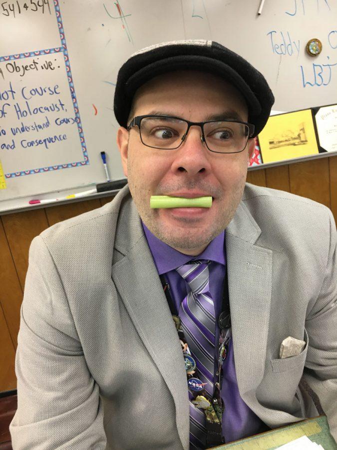 Mr. Yarboroughs New Years resolution is to eat healthy.