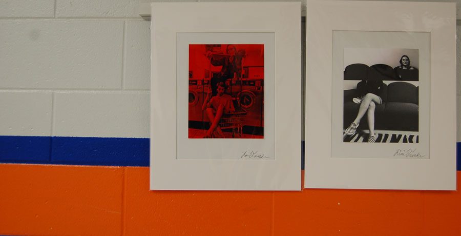 Photography displayed around campus