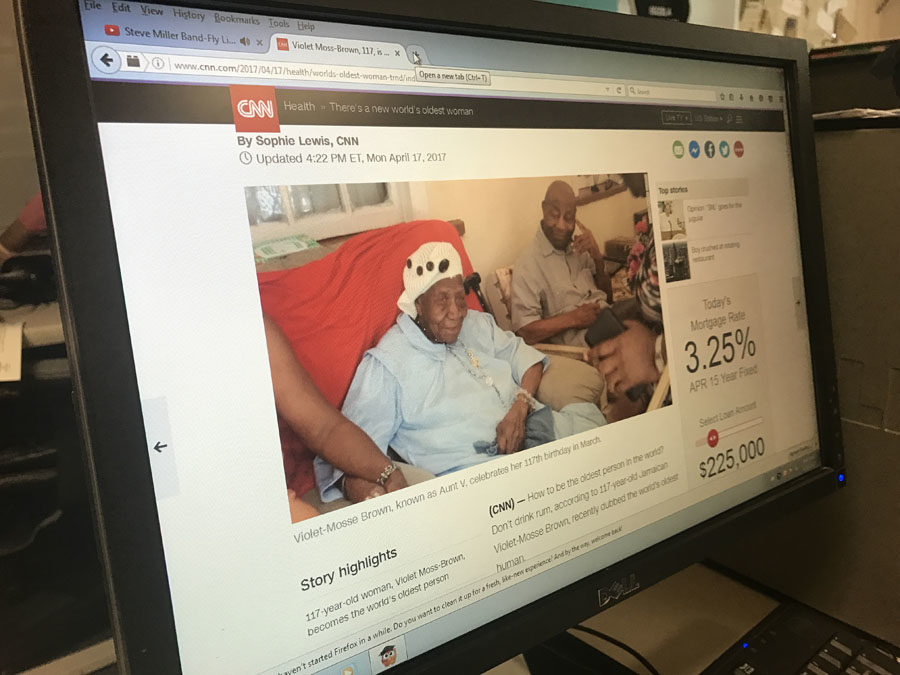 In reality, "Aunt V" has recently become the world’s oldest woman.