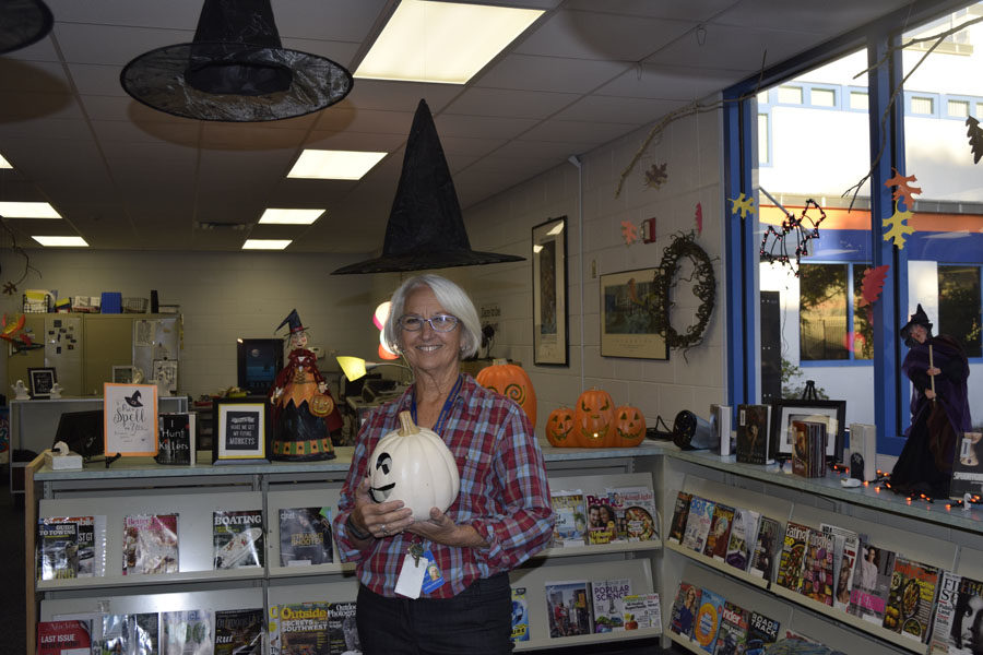 Library gets ready for the Halloween season. Get your spook on!