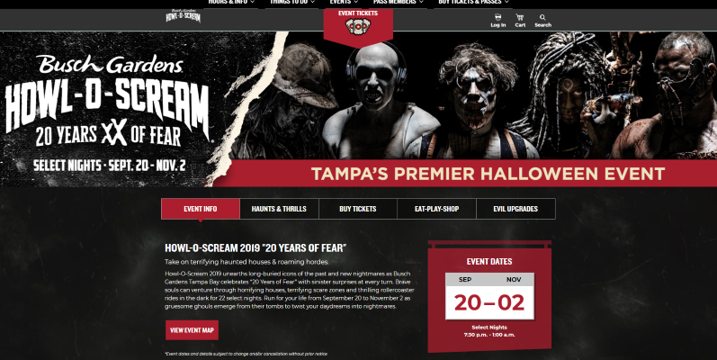 This is the Busch Gardens howl-o-scream website.