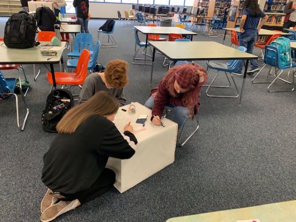 Students created a drop off box for newspaper that will be in the media center.