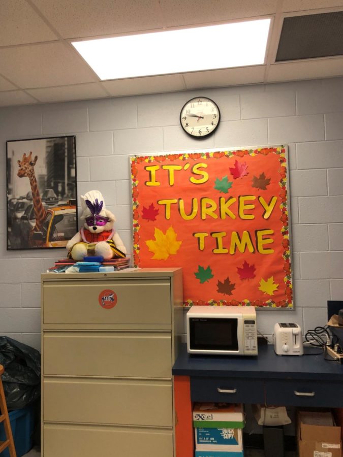 Thanksgiving decorations in the office in 2019.