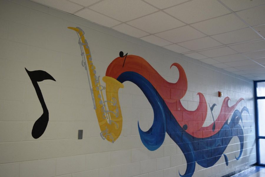 Mural near the chorus room, where many warriors practice their skills. Photo by Kaia Walker