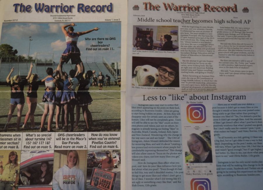 The Warrior Record 2010 April edition and the 2020 February edition have some similarities.