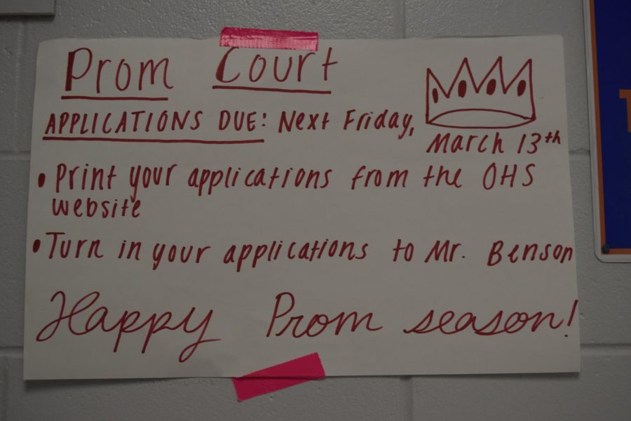 Prom court applications ended March 13th.