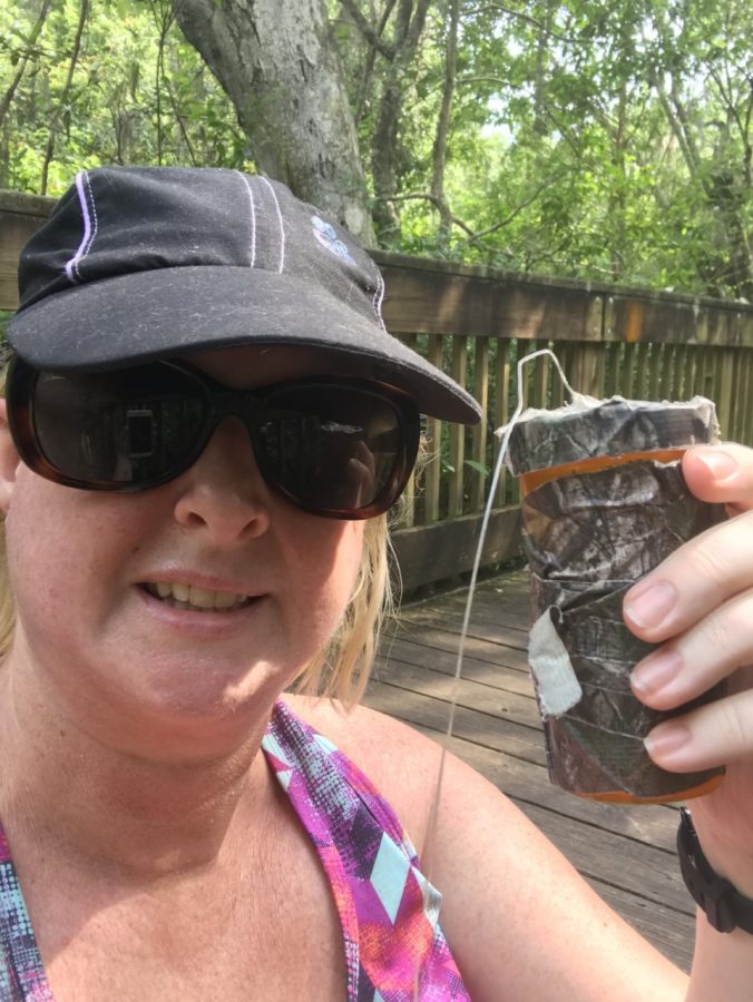 Mrs. Friend spent some time geocaching recently.