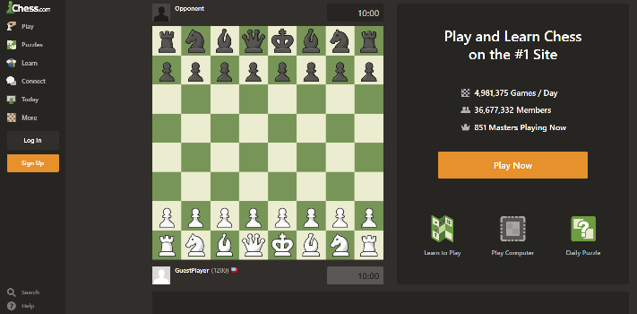 This is the website that will be used called Chess.com.