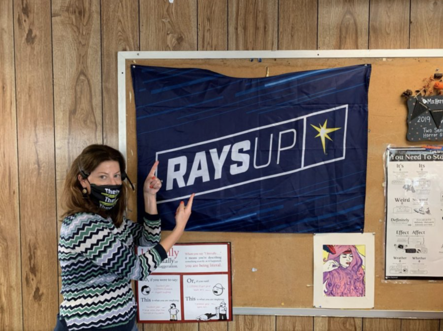 As the new season begins, fans including Mrs. Herring, get ready to show their Rays spirit. 