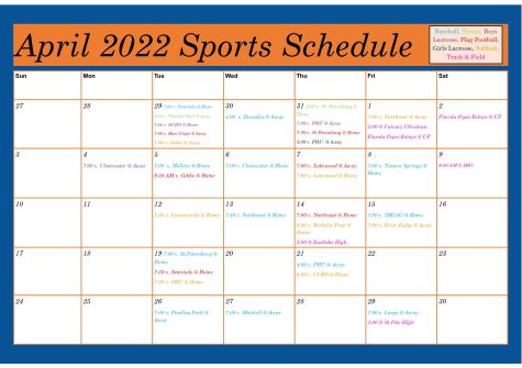 April 2022 Sports Schedule