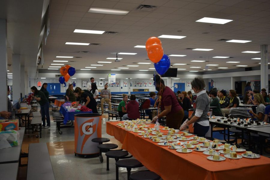 2022 Seniors had their names as well as colleges announced by Mr. Bohnet and celebrated with cake.