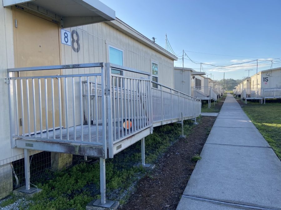 Some students say chilly walks to the portables are their new normal. 