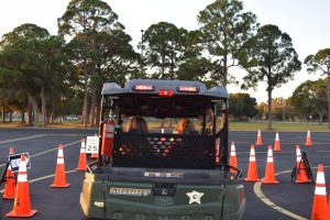 Students practice driving on the TRADD distraction course.