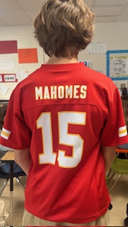 Colin Mandeo showing his support for the Chiefs.
