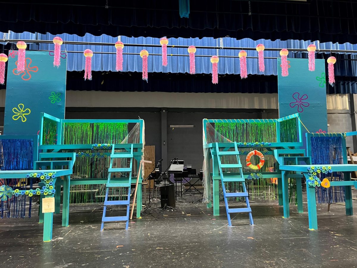 Students created a replica of Bikini Bottom for the SpongeBob play which will continue through next week. 