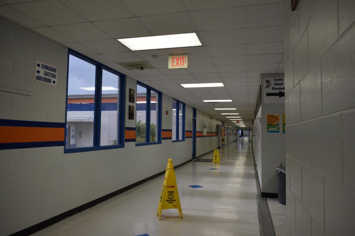 An empty hallway a couple weeks before school ends, and summer begins.