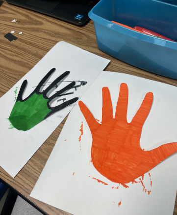 Step 4 of spooky hands
