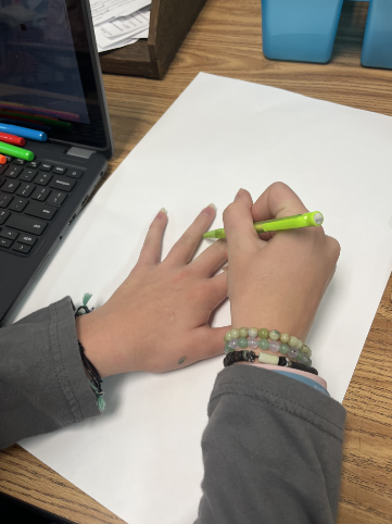 Step 1 of spooky hands.