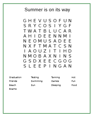 Summer word search