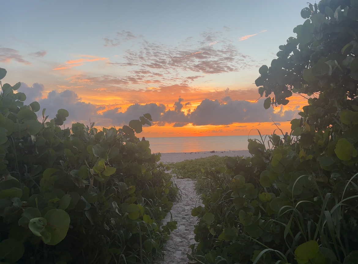Sunsets at Indian Rocks Beach are extra gorgeous as the sun sets later in the day. 