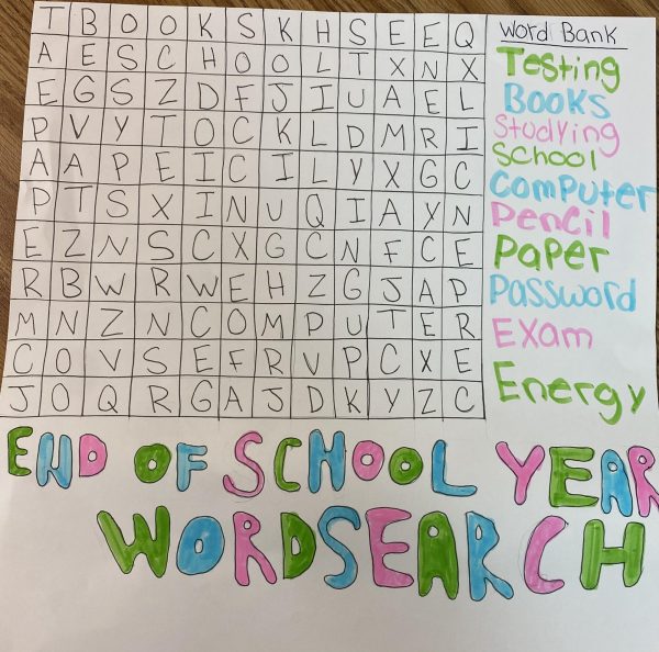 End of the school year word search