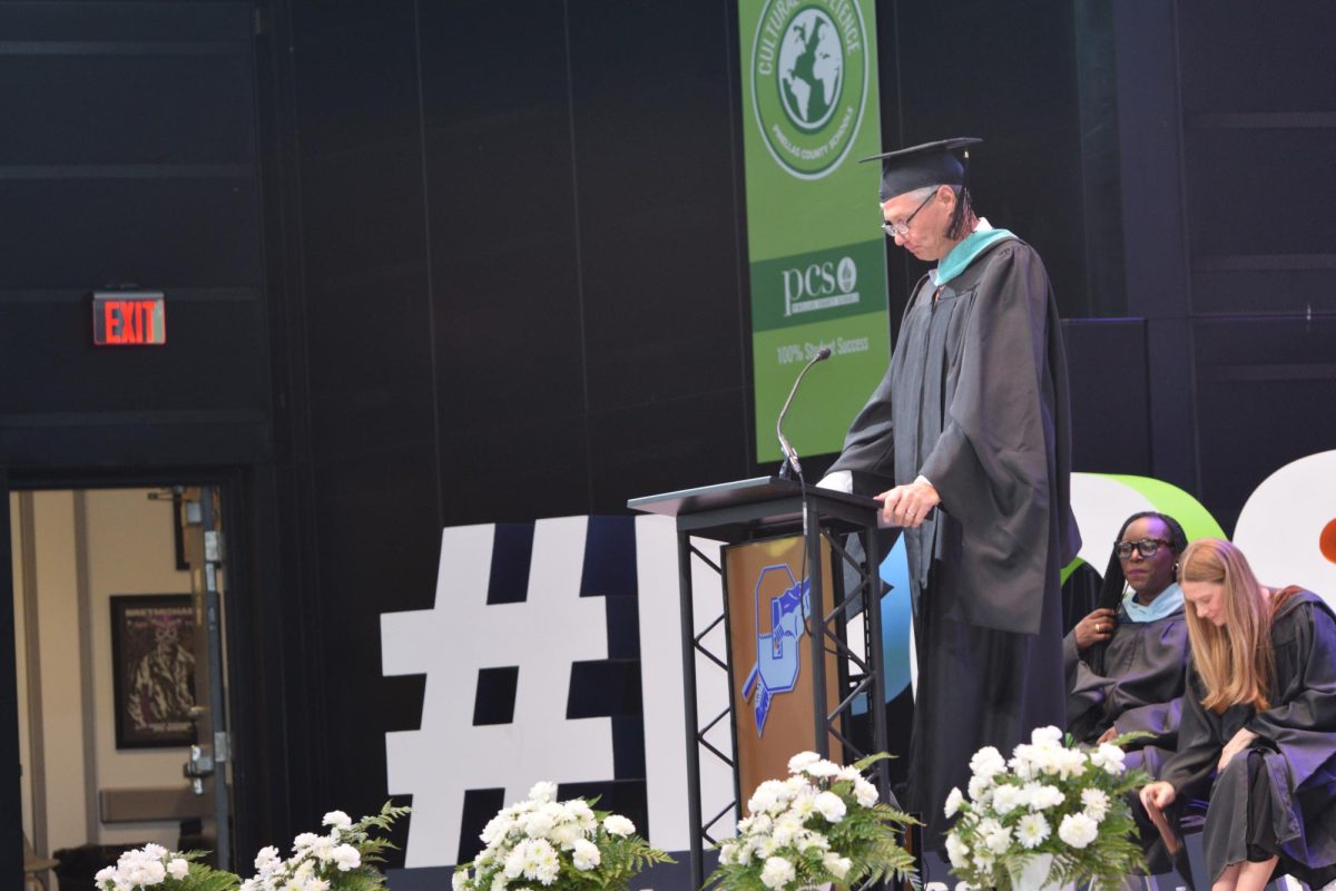 (7:30 a.m.) OFHS principal Mr. Bohnet welcomed families of graduates to the morning ceremony at 7:30 a.m.