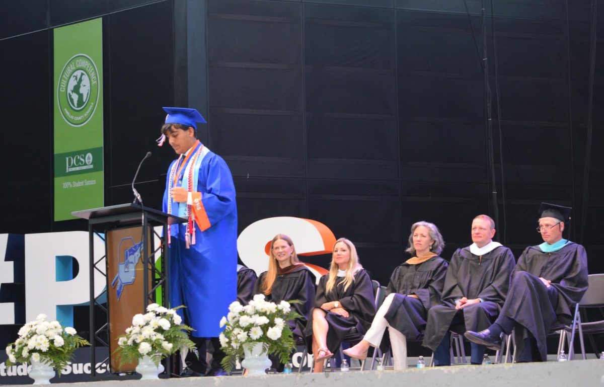 Salutatorian Daniel Saenz spoke to his classmates after Mr. Bohnet's welcome and the National Anthem.